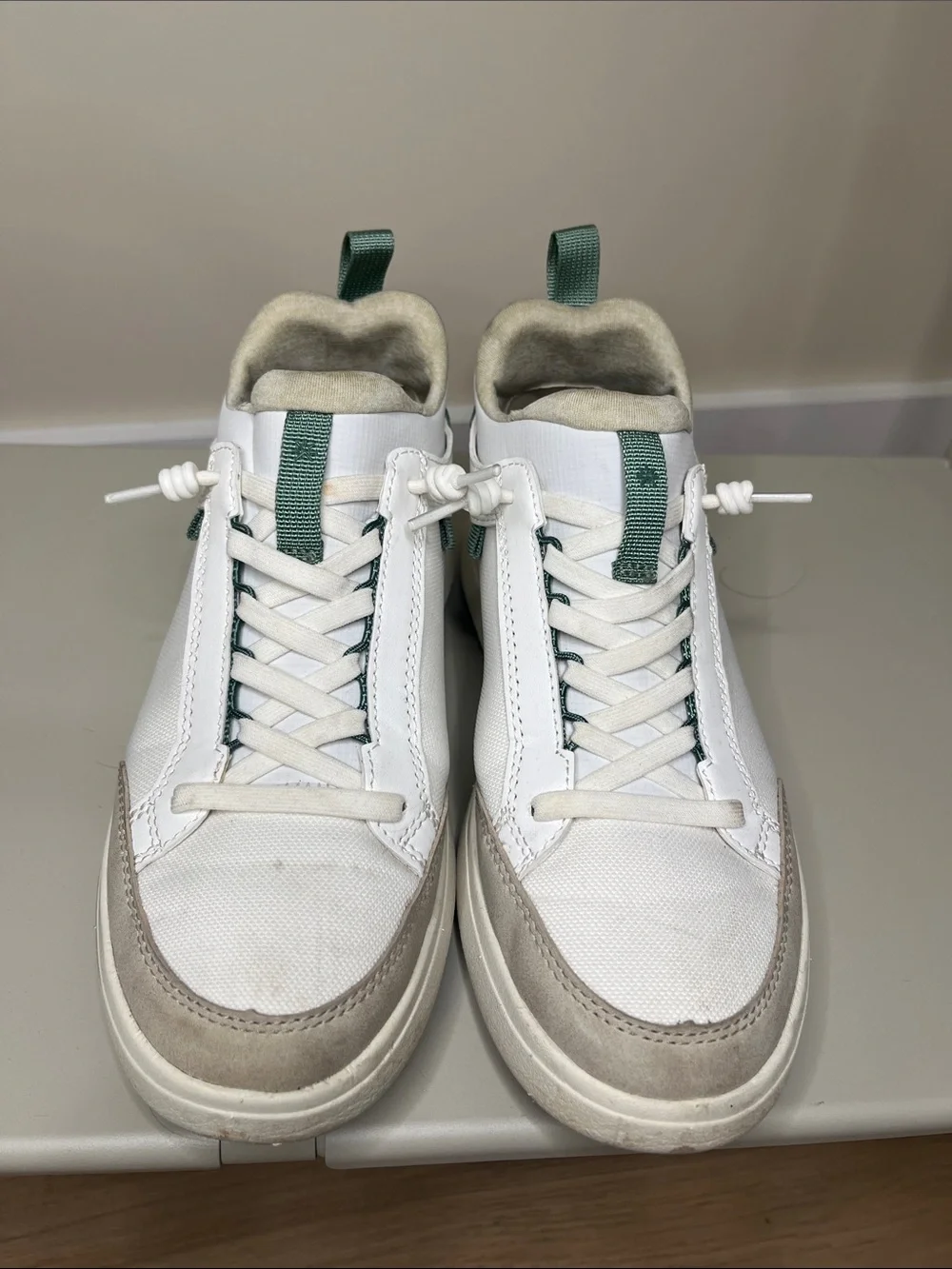 Tropicfeel White Sneakers with Green Heel Accents